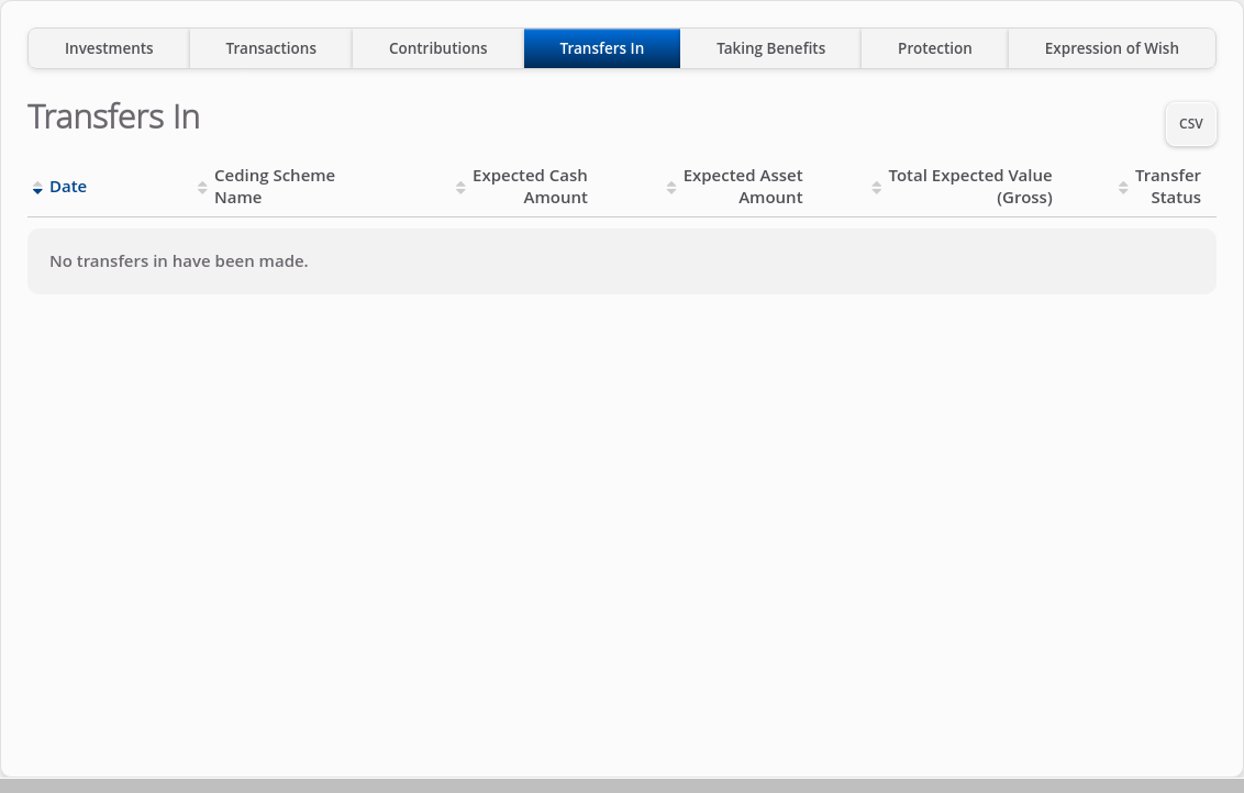 Role-Adviser > 06 Account Summary - NO DATA > Lower tabs